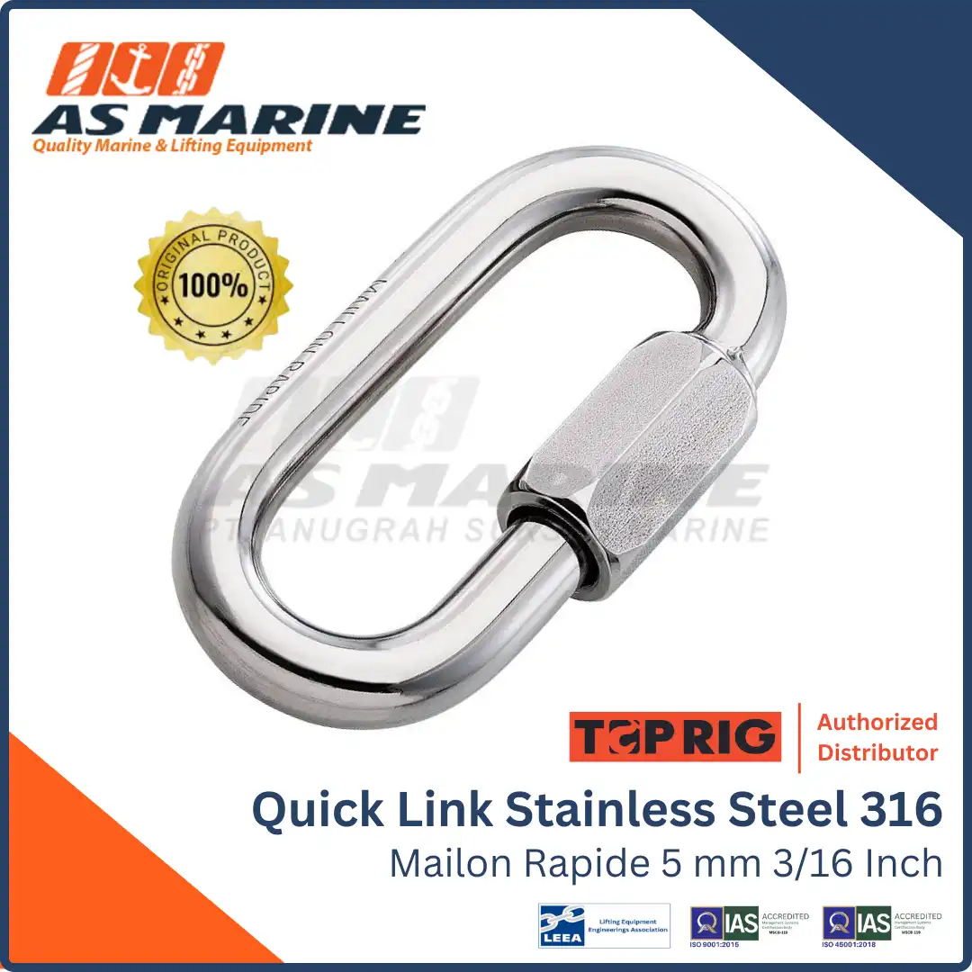 Toprig Quick Link / Mailon Rapide Stainless Steel 316 3/16 Inch